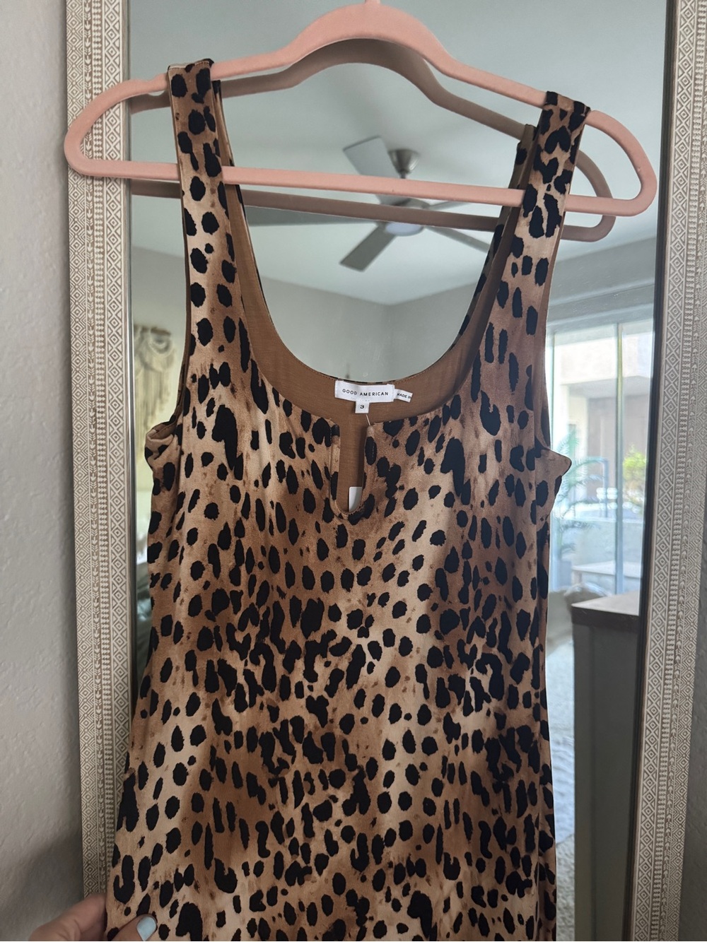 Good American Form Fitting Cheetah Leopard Print Maxi Dress NWT | 3 Large